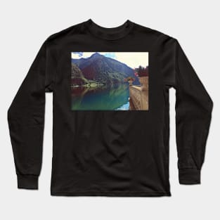 Mountain by the lake in Switzerland Long Sleeve T-Shirt